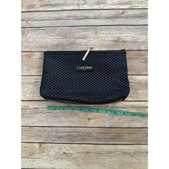 Lancome Cosmetic Makeup Bag pouch Metallic Blue & Black Mermaid Scales - Picture 1 of 4